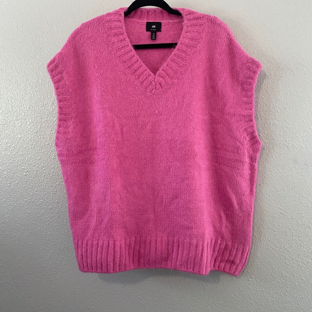 H&M Relaxed Fit Sweater Vest Large Oversized Downtown Girl Academic Mean Girls